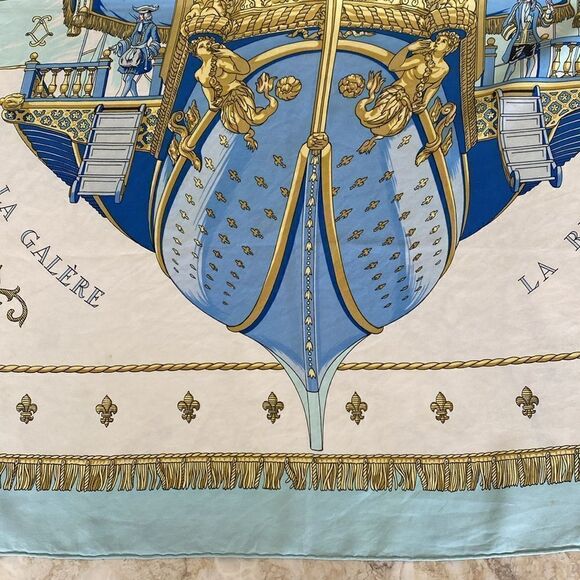 Hermes Vue du Carrosse de La Galere La Reale Silk Scarf 90cm - Picture 13 of 15